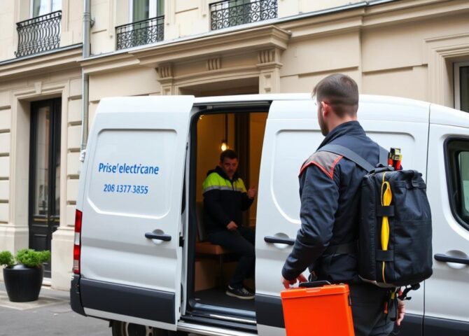 Électricien Paris arrivant rapidement chez un client