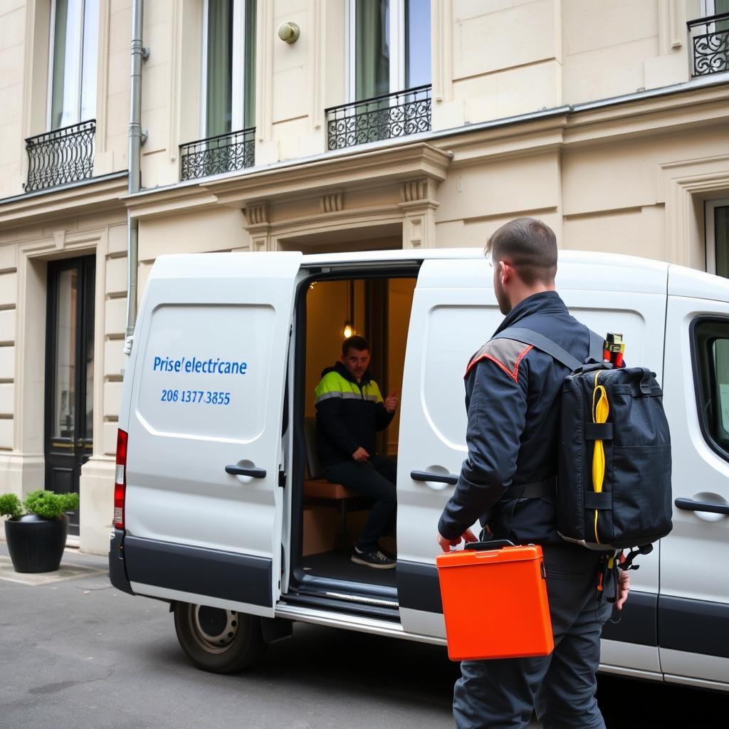 Électricien Paris arrivant rapidement chez un client